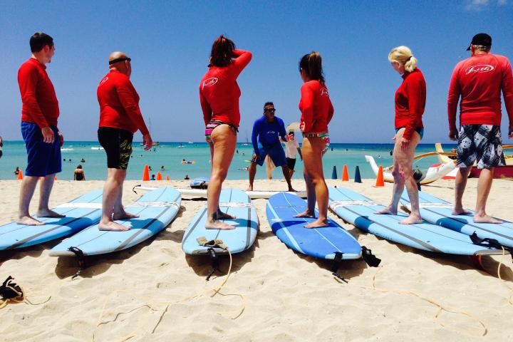 a group of people on a beach
